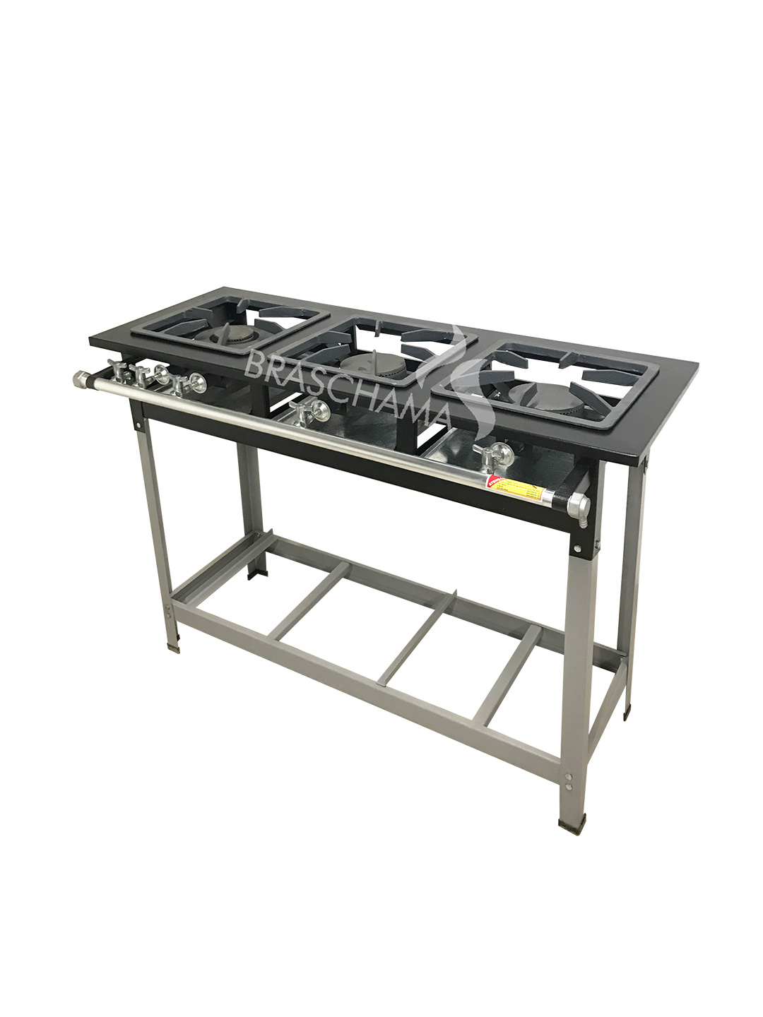 Braschama_fogao_forno_industrial_3_bocas_baixa_pressao_grelha_fundida_LB03