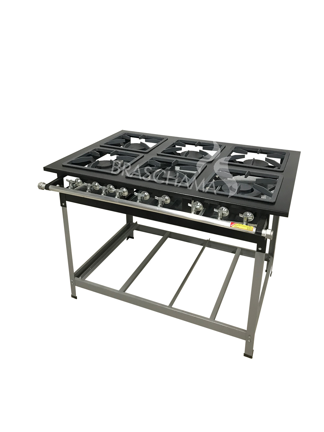 Braschama_fogao_forno_industrial_6_bocas_baixa_pressao_grelha_fundida_LB-06-01